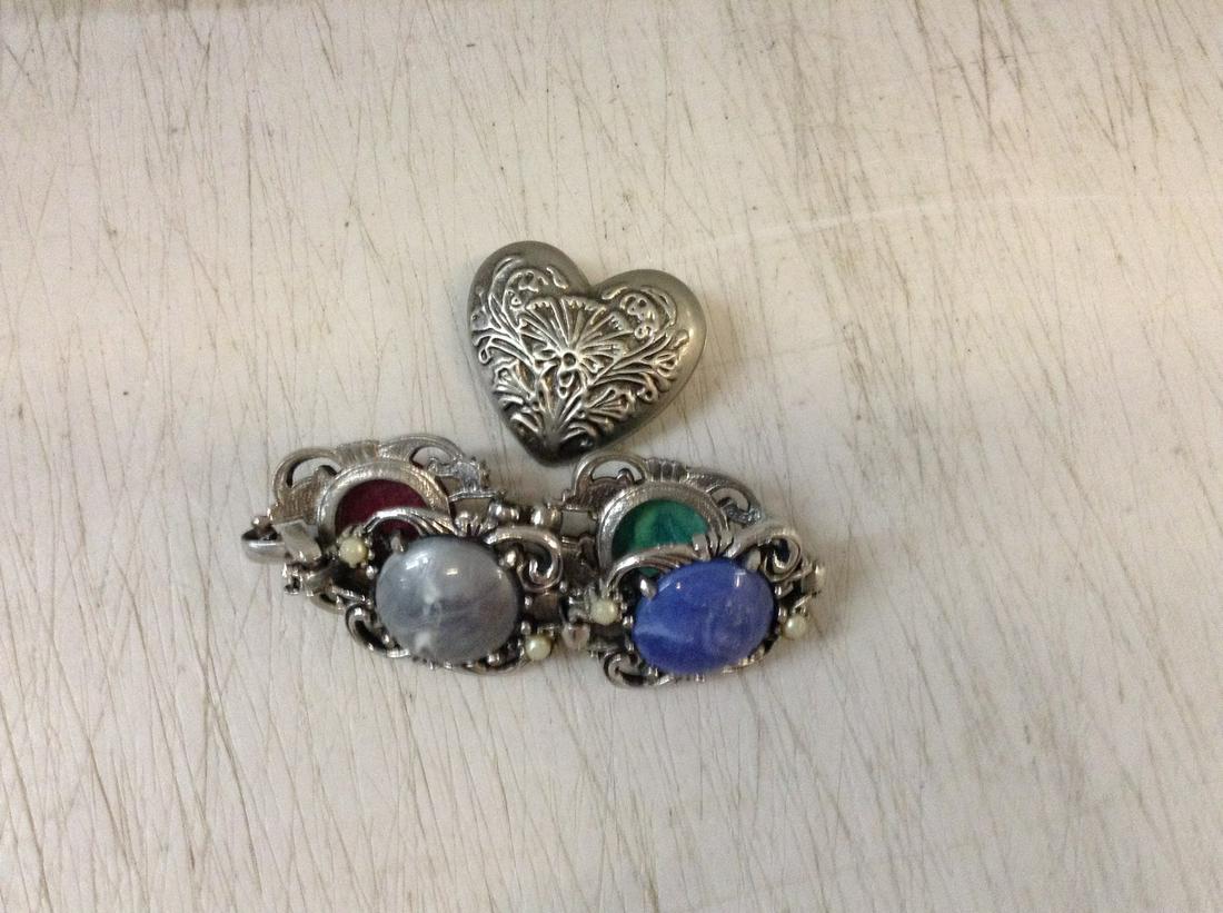 enameled bracelet and locket: enameled bracelet and locket