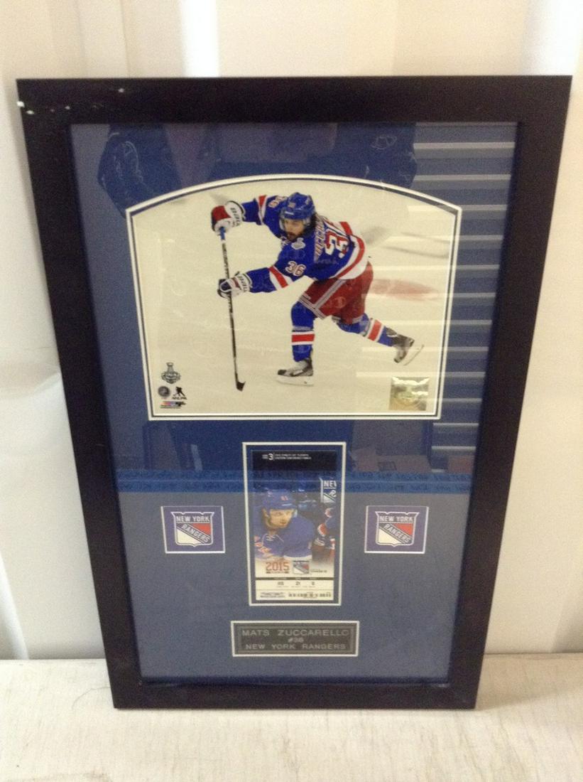 mats zuccarello new york rangers framed ticket and: mats zuccarello new york rangers framed ticket and photo