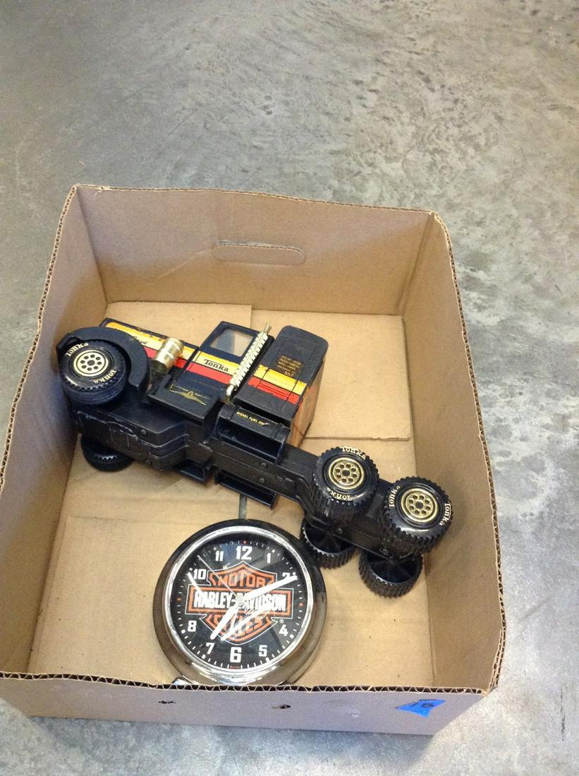 tonka truck and harley davidson clock (1 of 1)
