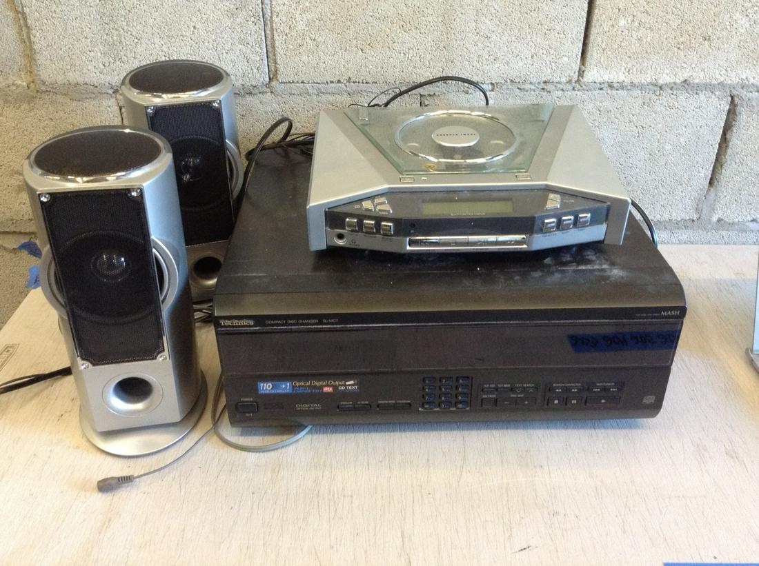 Technics compact disc changer, speakers and more (1 of 1)