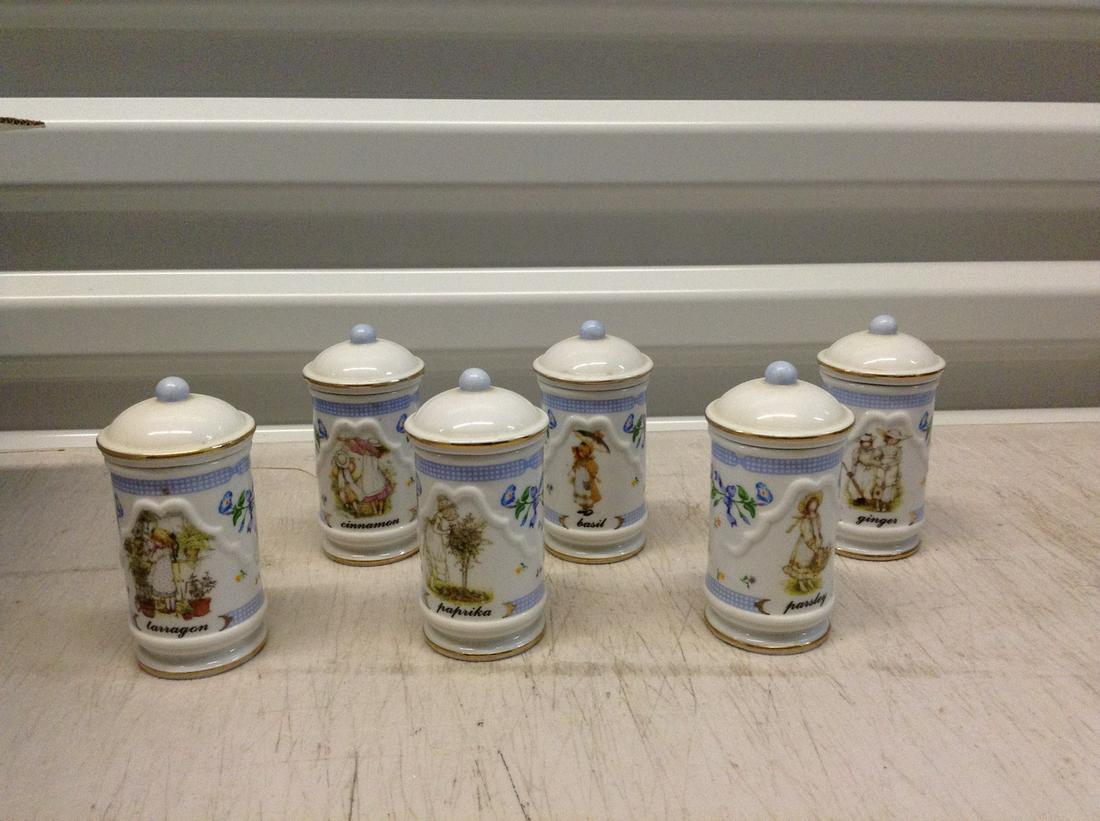 lot of vintage holly hobby spice containers (1 of 1)
