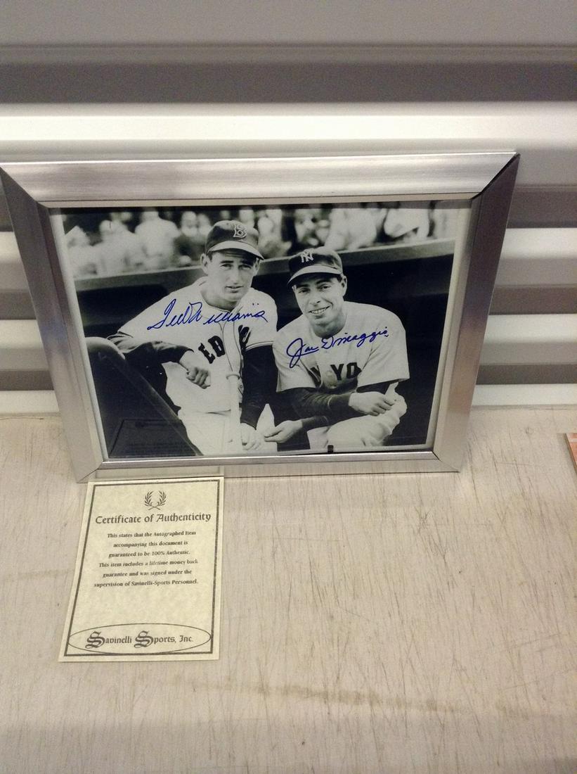 signed baseball photo  Ted Williams and Joe Dimaggio (1 of 1)
