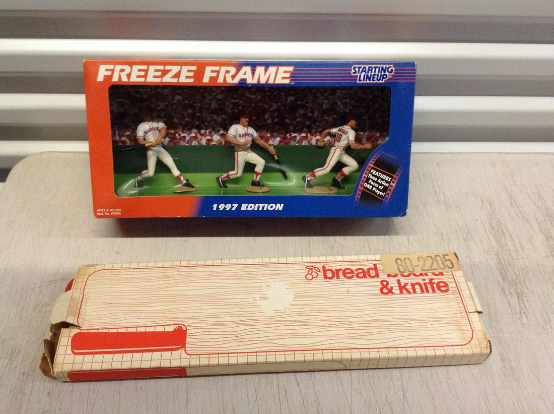 freeze frame starting lineup and breadboard and knife: freeze frame starting lineup and breadboard and knife