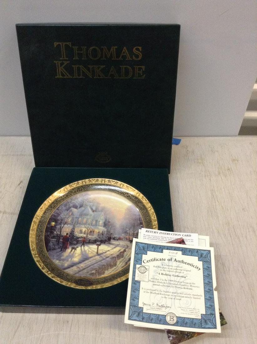 thomas kinkade holiday plate with COA (1 of 1)