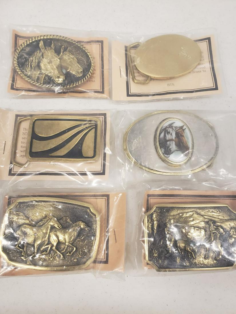 Lot of new in package brass belt buckles (1 of 1)