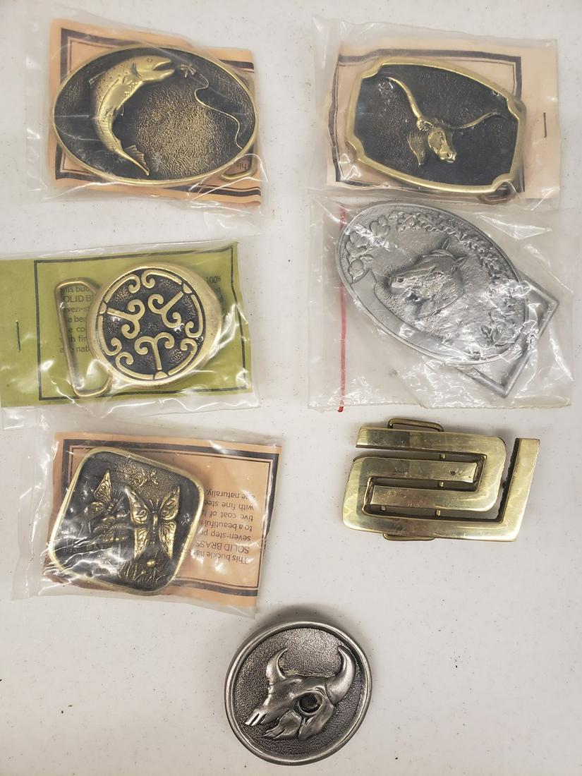 Lot of brass belt buckles: Lot of brass belt buckles