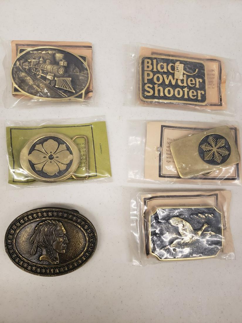 Lot of brass belt buckles: Lot of brass belt buckles