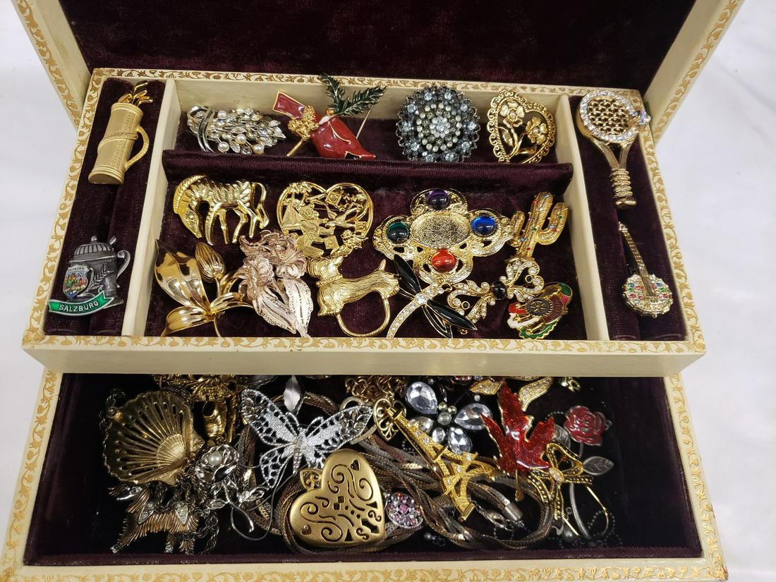 Jewelry box full of vintage/costume jewelry: Jewelry box full of vintage/costume jewelry