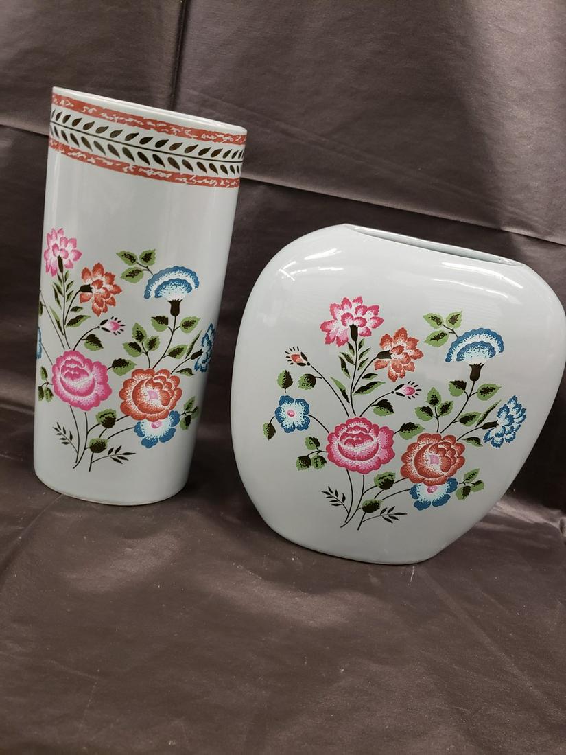 Two beautiful hand painted vases - Albert E Price, Inc. (1 of 1)