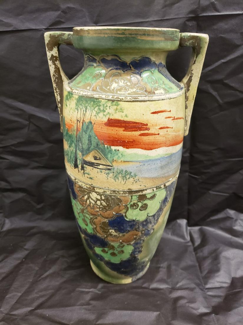 Signed beautiful hand painted vase - approx 15" tall (1 of 1)