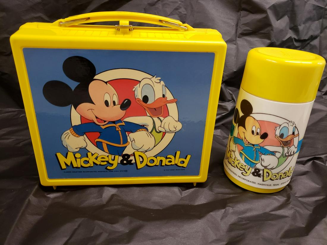 Early Mickey & Donald Aladdin lunchbox w/thermos (1 of 1)