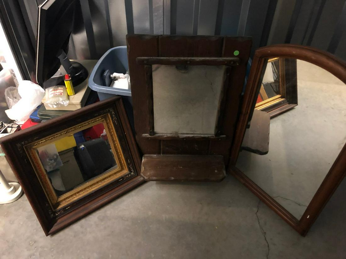 Lot of 3 Mirrors w/ wooden frame (1 of 1)