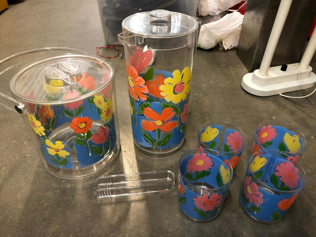 Summer ice tea set, Floral decoration, (1 of 1)