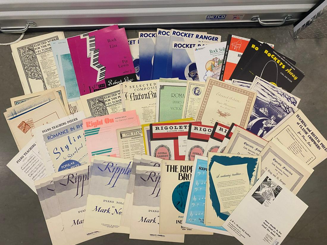 Large Lot of Vintage Piano Music sheets, Beatiful and: Large Lot of Vintage Piano Music sheets, Beatiful and fun old graphics.