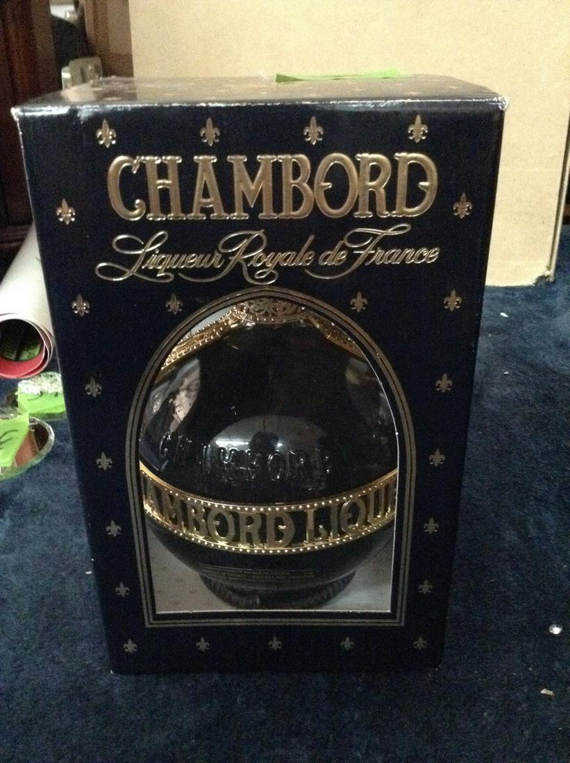 Chambord Liqueur Royale de France: Any contents in bottle is Free; You are bidding on the bottle & unbroken tax stamp