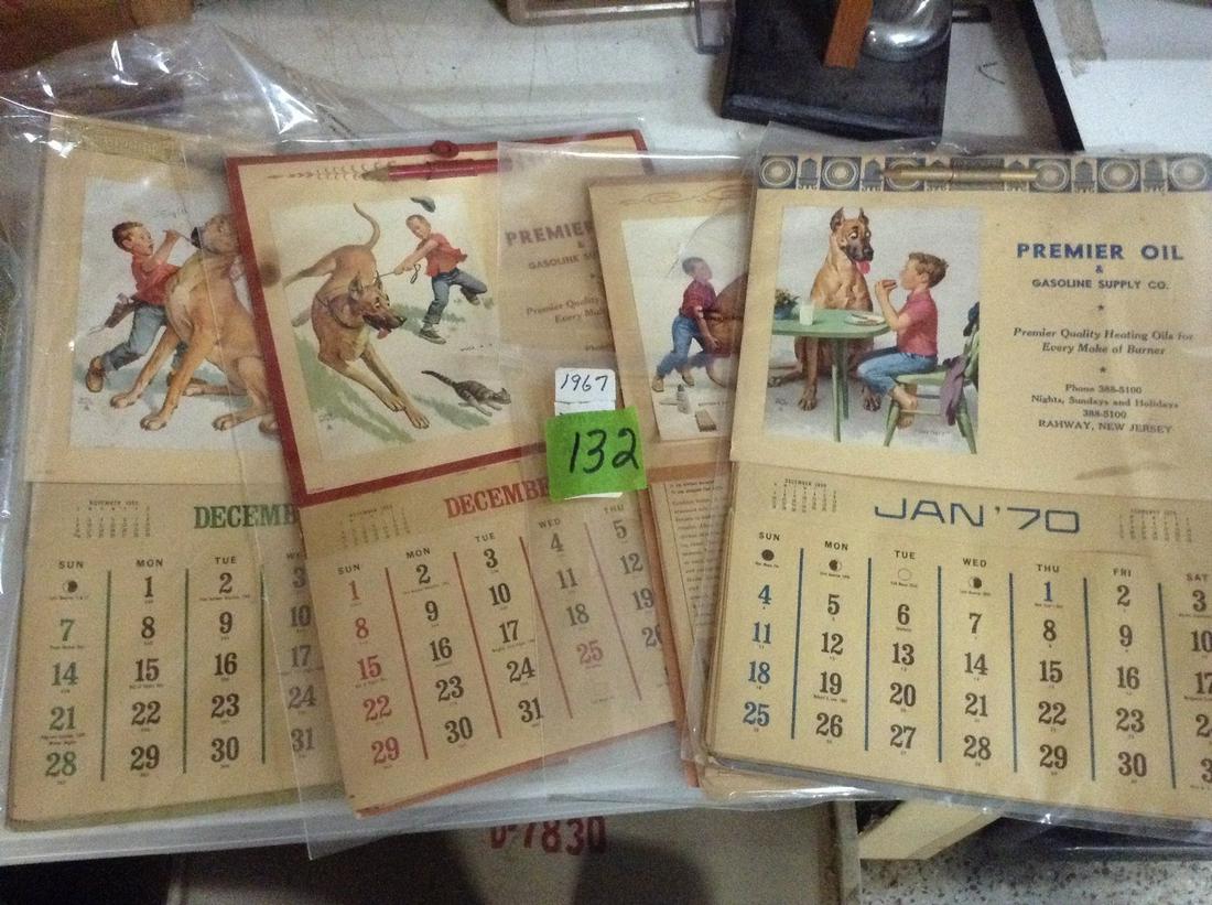 Vintage Calendars 1967, 1968, 1969, and 1970: Vintage Calendars 1967, 1968, 1969, and 1970