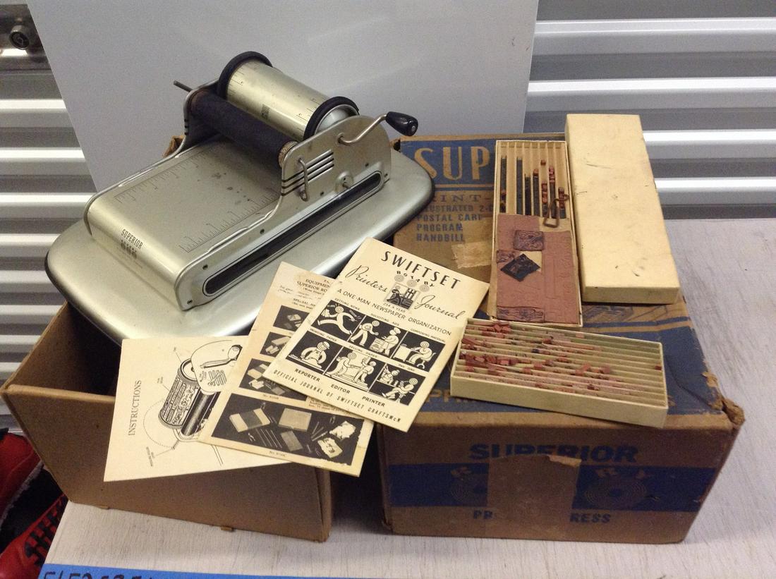 Swiftset Rotary Printer with box and letters (1 of 1)