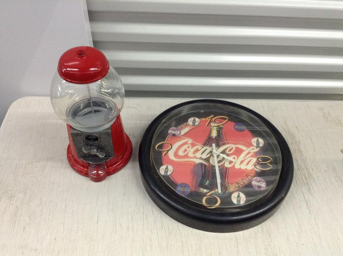 Coca-Cola clock and gumball machine (1 of 1)