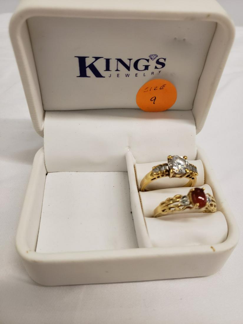 Two beautiful costume rings in box - size 9 (1 of 1)
