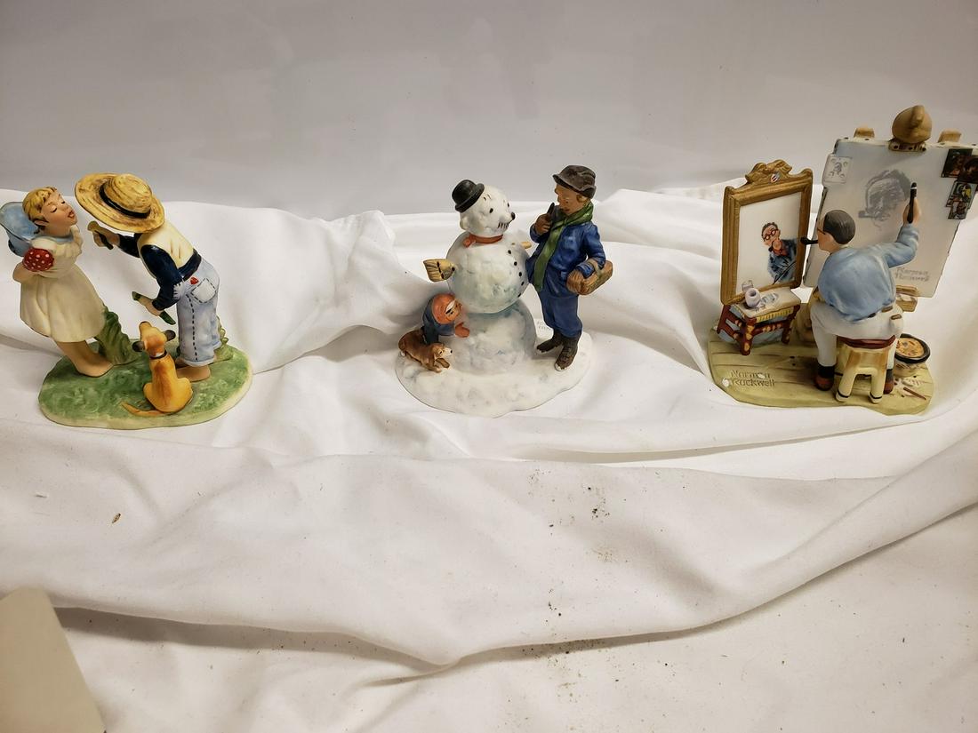 Lot of 3 Norman Rockwell Gorham figurines in bone china: Lot of 3 Norman Rockwell Gorham figurines in bone china - all new in box with paperwork