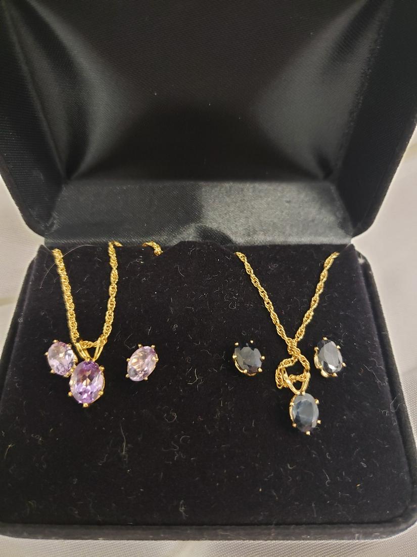 2 sets of matching necklace and earrings in box (1 of 1)