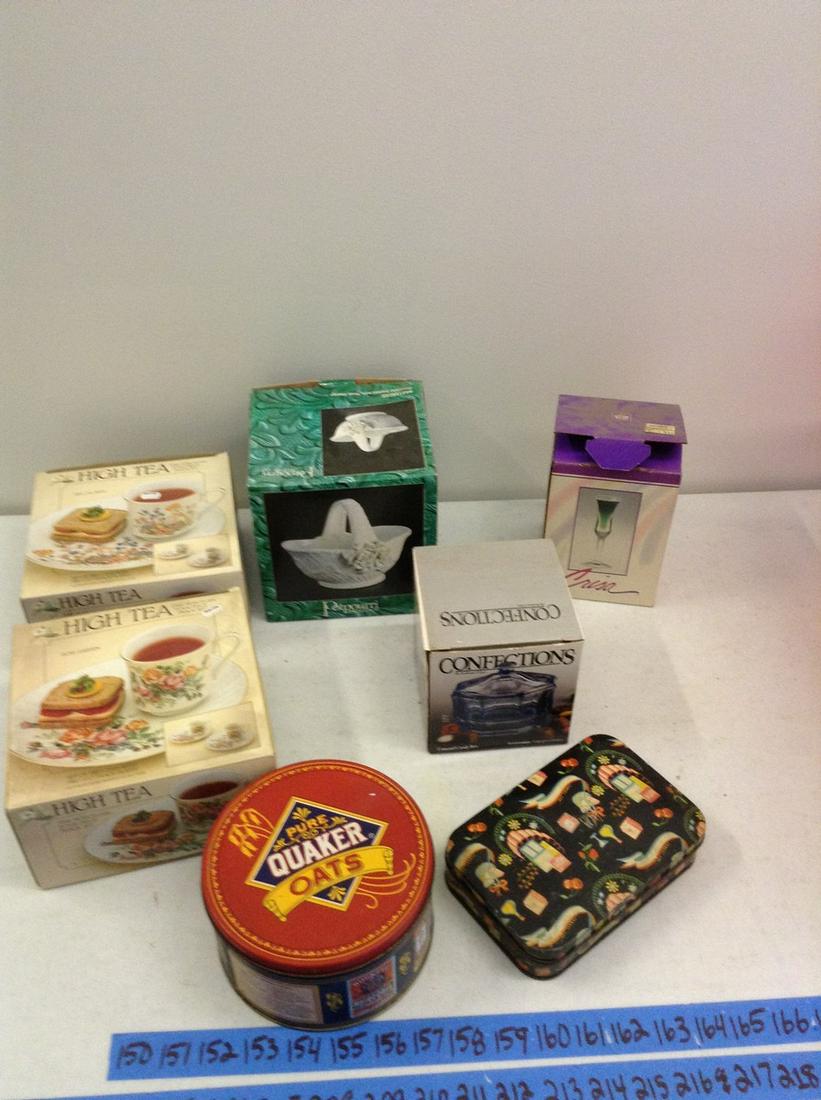 vintage tins, candy dishes in box and more: vintage tins, candy dishes in box and more
