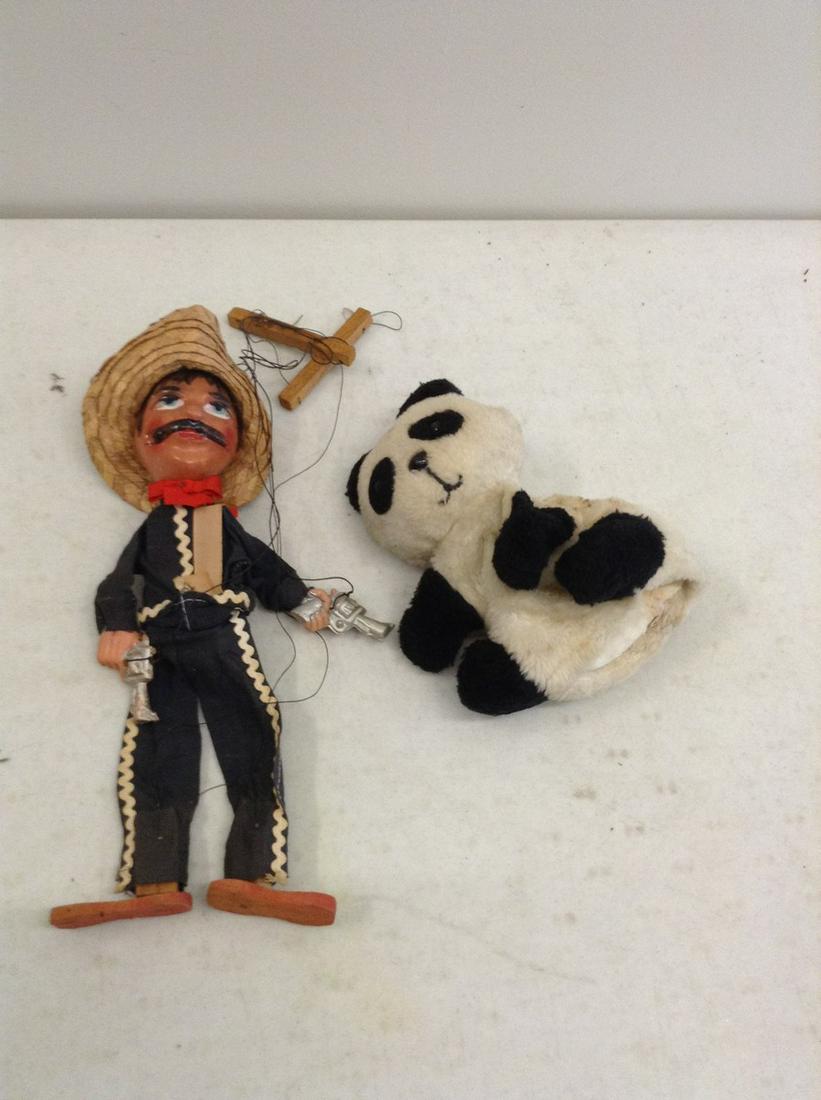 vintage mariachi and panda bear hand puppets (1 of 1)