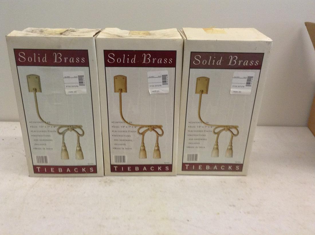 lot of three solid brass tie backs (1 of 1)