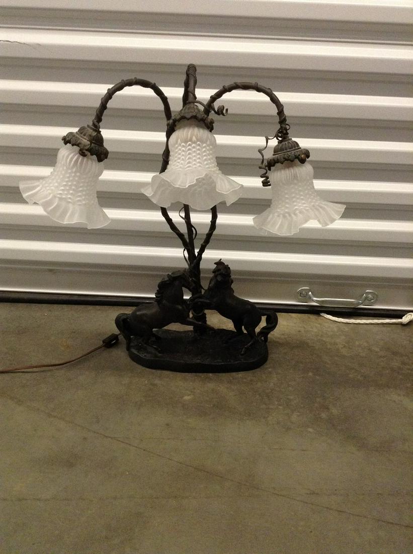 vintage brass horse stand up light (1 of 1)