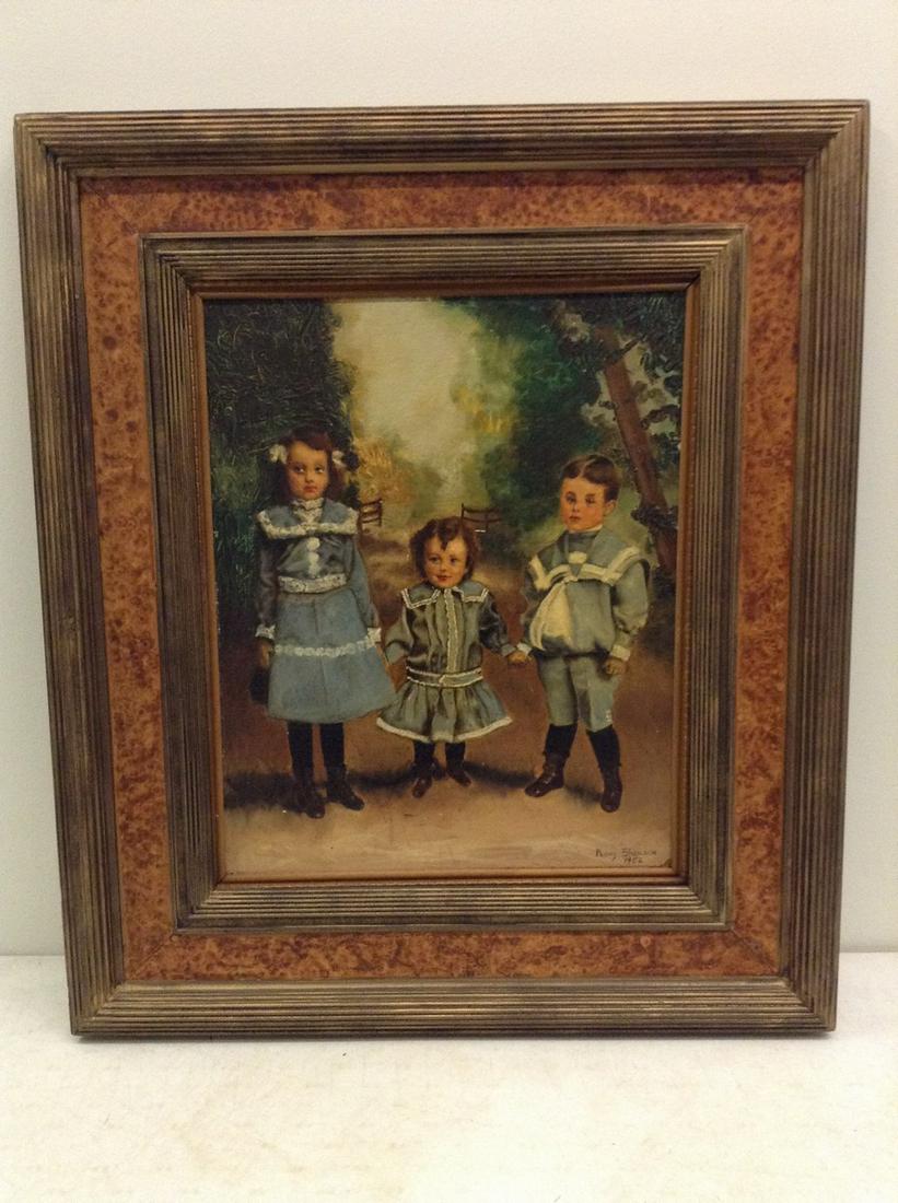 oil on board framed artwork signed Sherman (1 of 1)