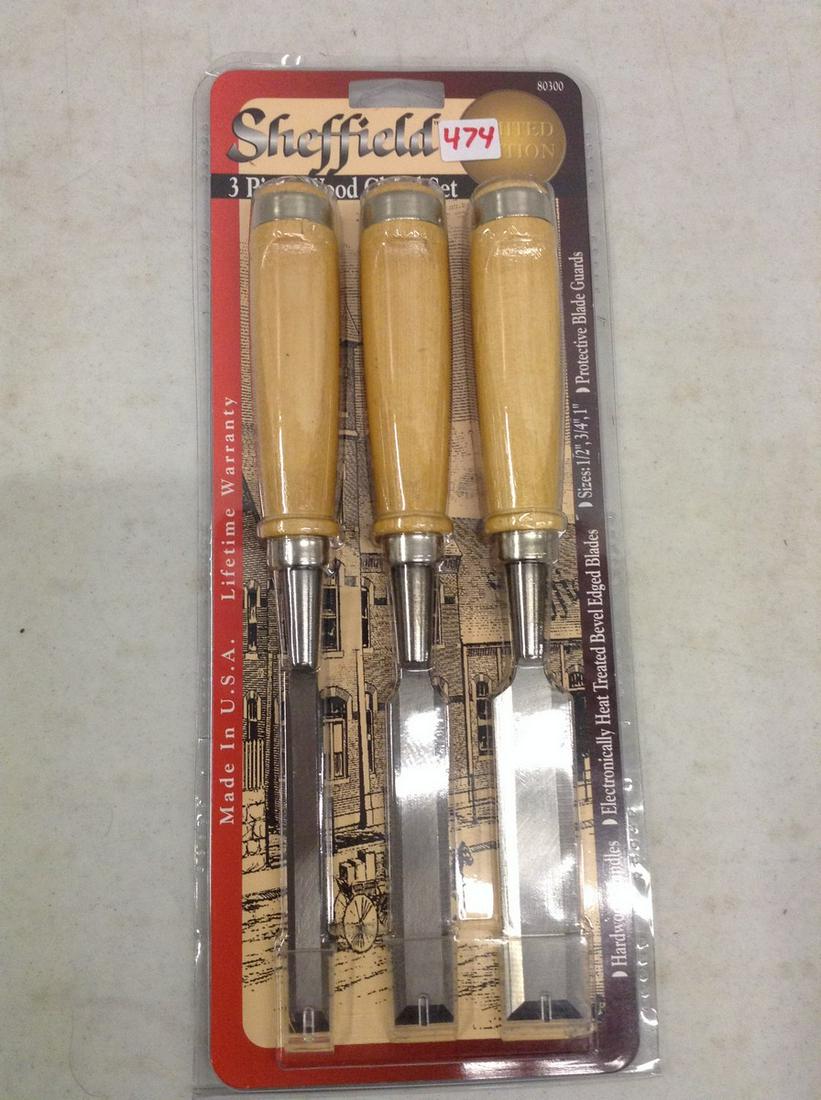 sheffield 3 pc wooden chisel set new in package (1 of 1)