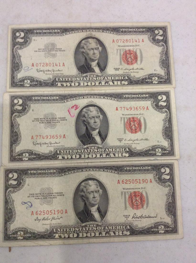 lot of red seal 2 dollar bills (1 of 1)