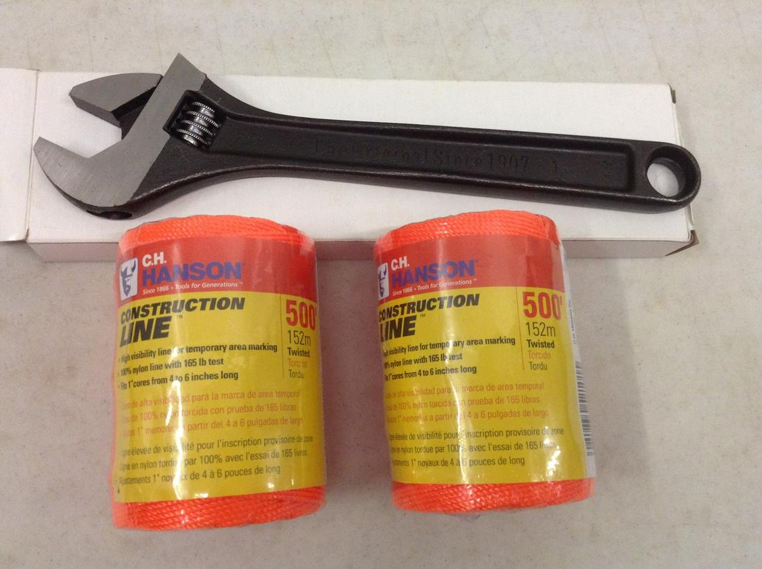 adjustable wrench and construction line new in package (1 of 1)