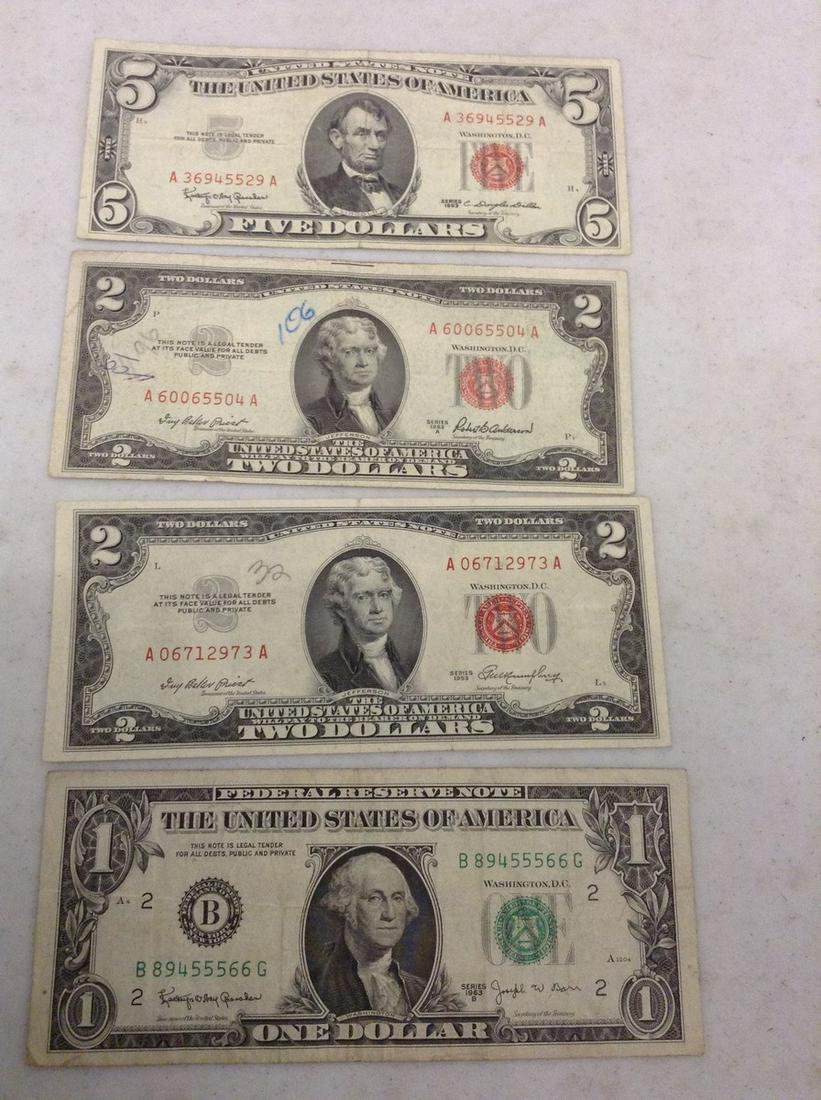 lot of red sealed silver certificates: lot of red sealed silver certificates