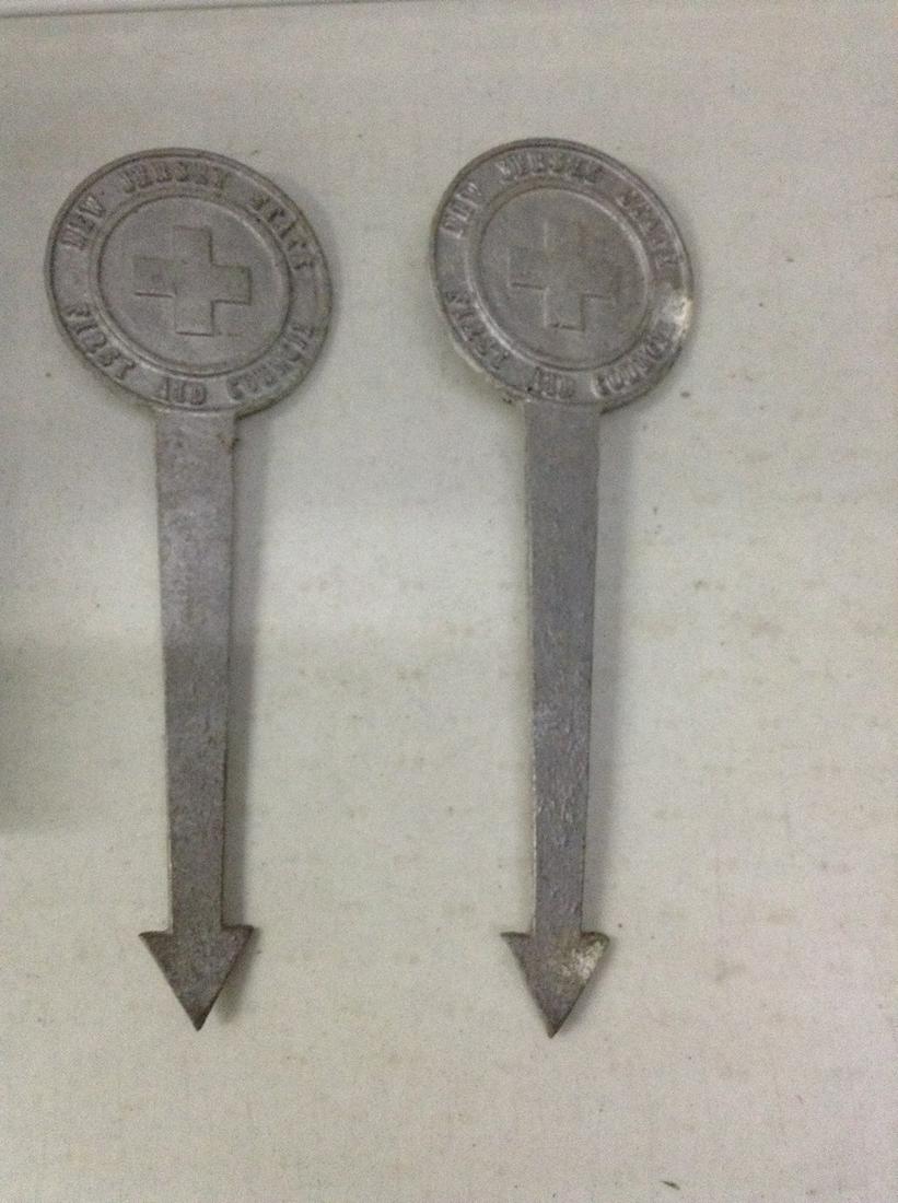 Early metal First Aid Council Grave markers: Early metal First Aid Council Grave markers