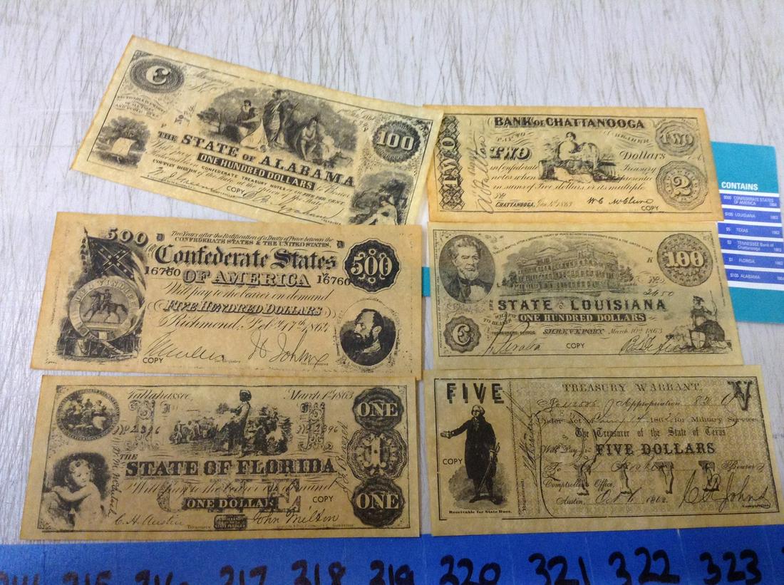 Confederate Currency Set "B" (1 of 1)