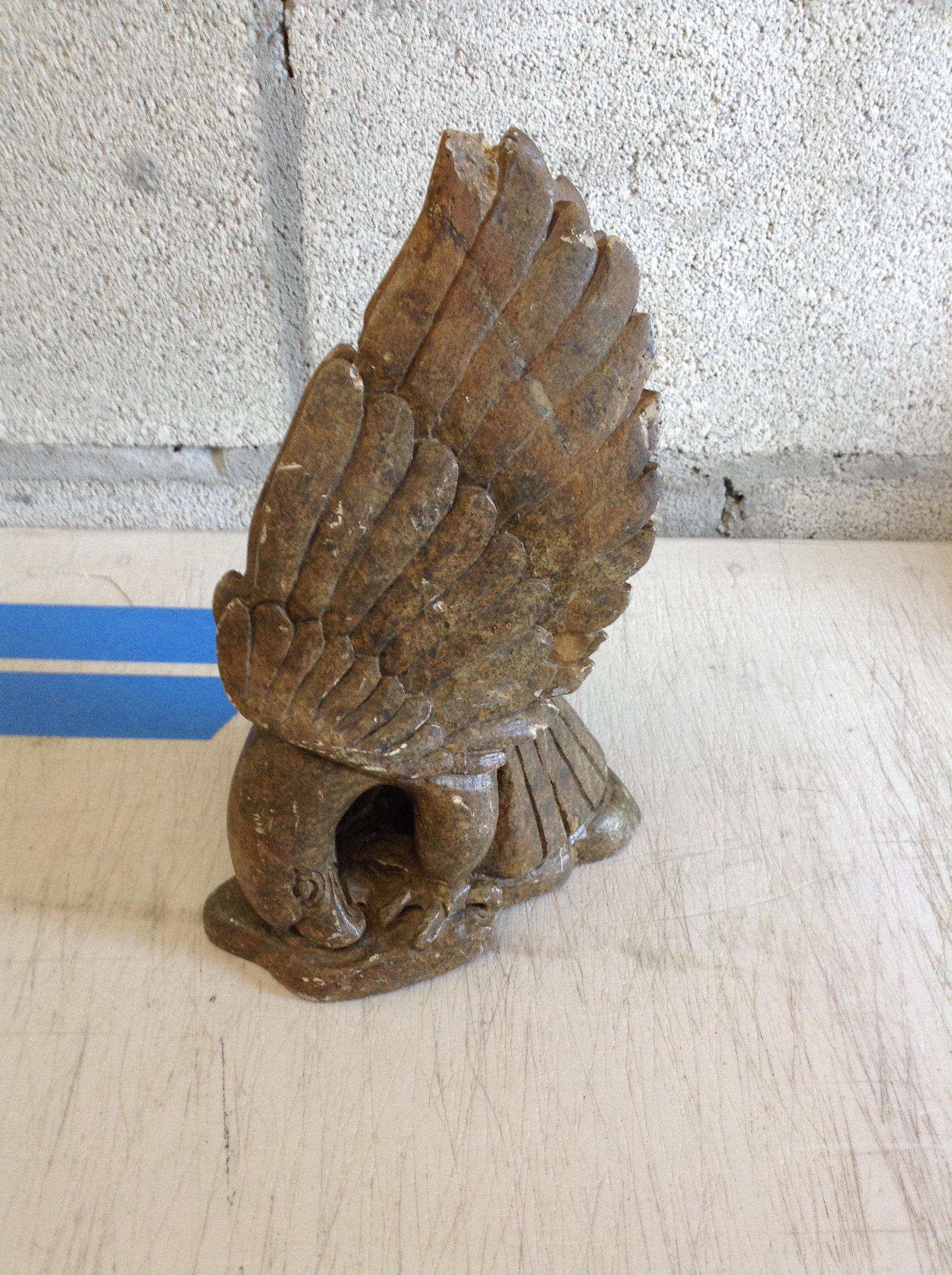 Carved Soapstone Eagle signed by the artist Garfield: Carved Soapstone Eagle signed by the artist Garfield Thomas