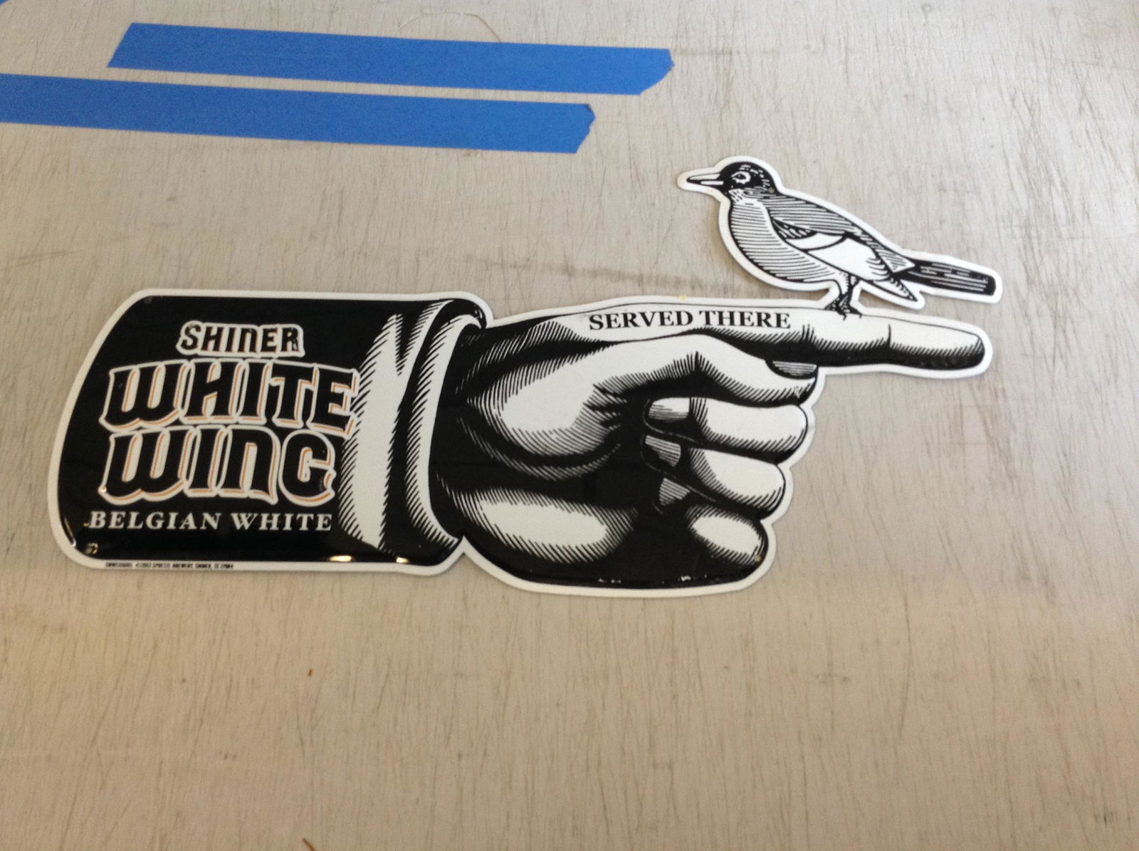 Shiner Beer tin sign 18" across: Shiner Beer tin sign 18" across