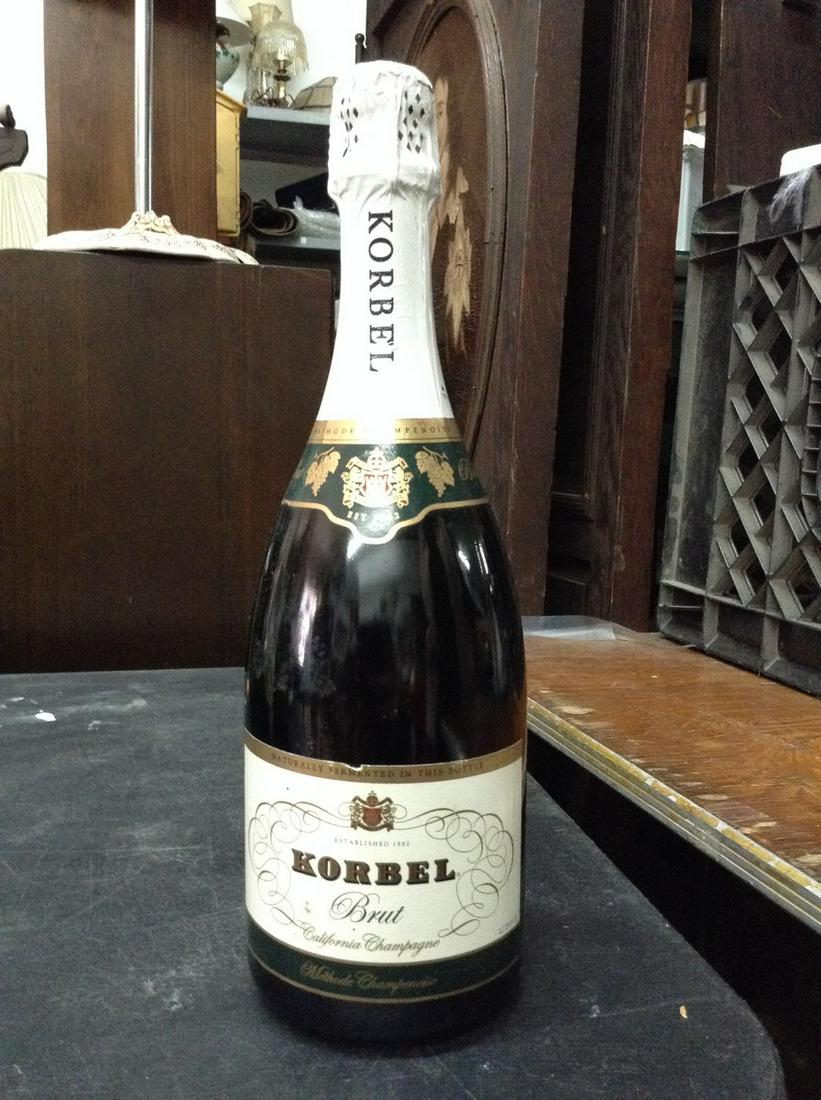 Korbel Champagne: Any contents in bottle is Free; You are bidding on the bottle & unbroken tax stamp
