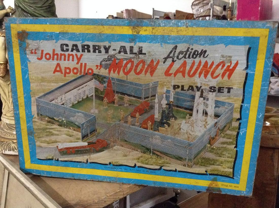 Old Tin Apollo Moon Launch Empty Case (1 of 1)
