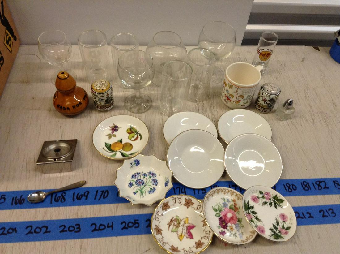 Lot of Various Royal Worcester, Staffordshire, and: Lot of Various Royal Worcester, Staffordshire, and other Plates, Glasses, and more