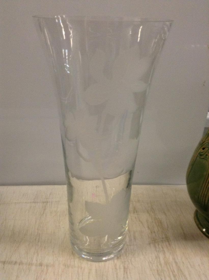 Gorham Etched Vase: 16 in.
