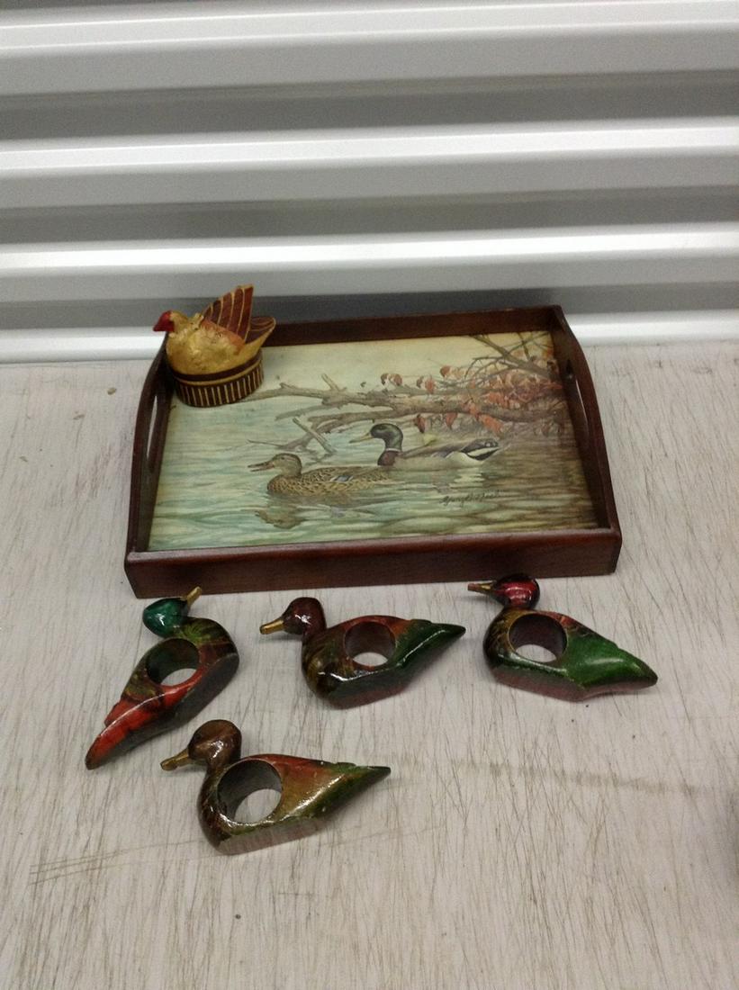 Wooden duck napkin rings, tray and more (1 of 1)