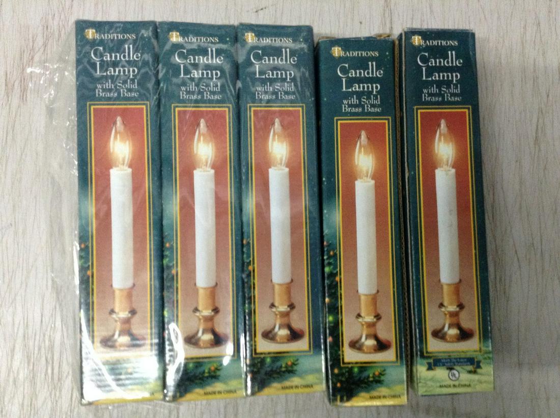 Lot of Candle Lamps with Solid Brass Base (1 of 1)