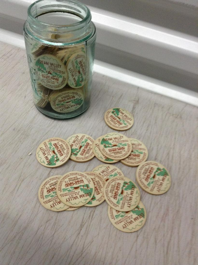 Mason Jar with Zinc Top Filled with Milk Bottle Caps (1 of 1)