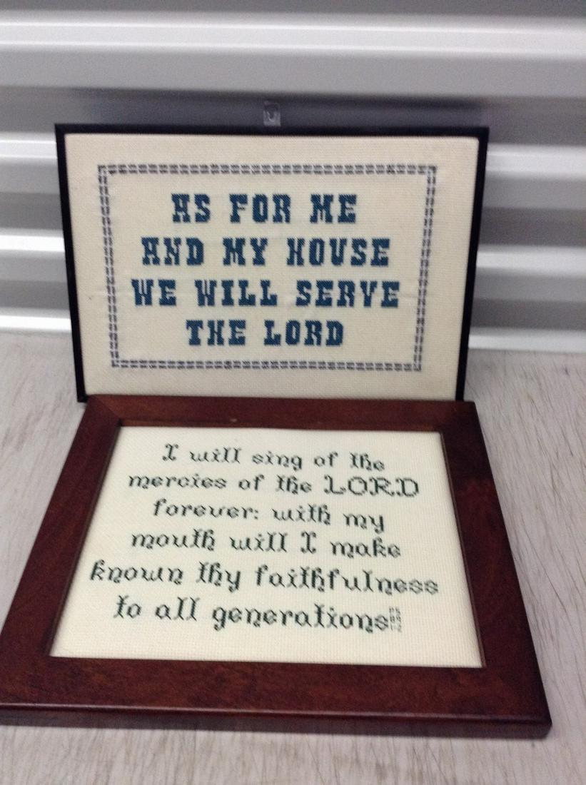 Two Religious Hanging Needlepoint Decorations (1 of 1)