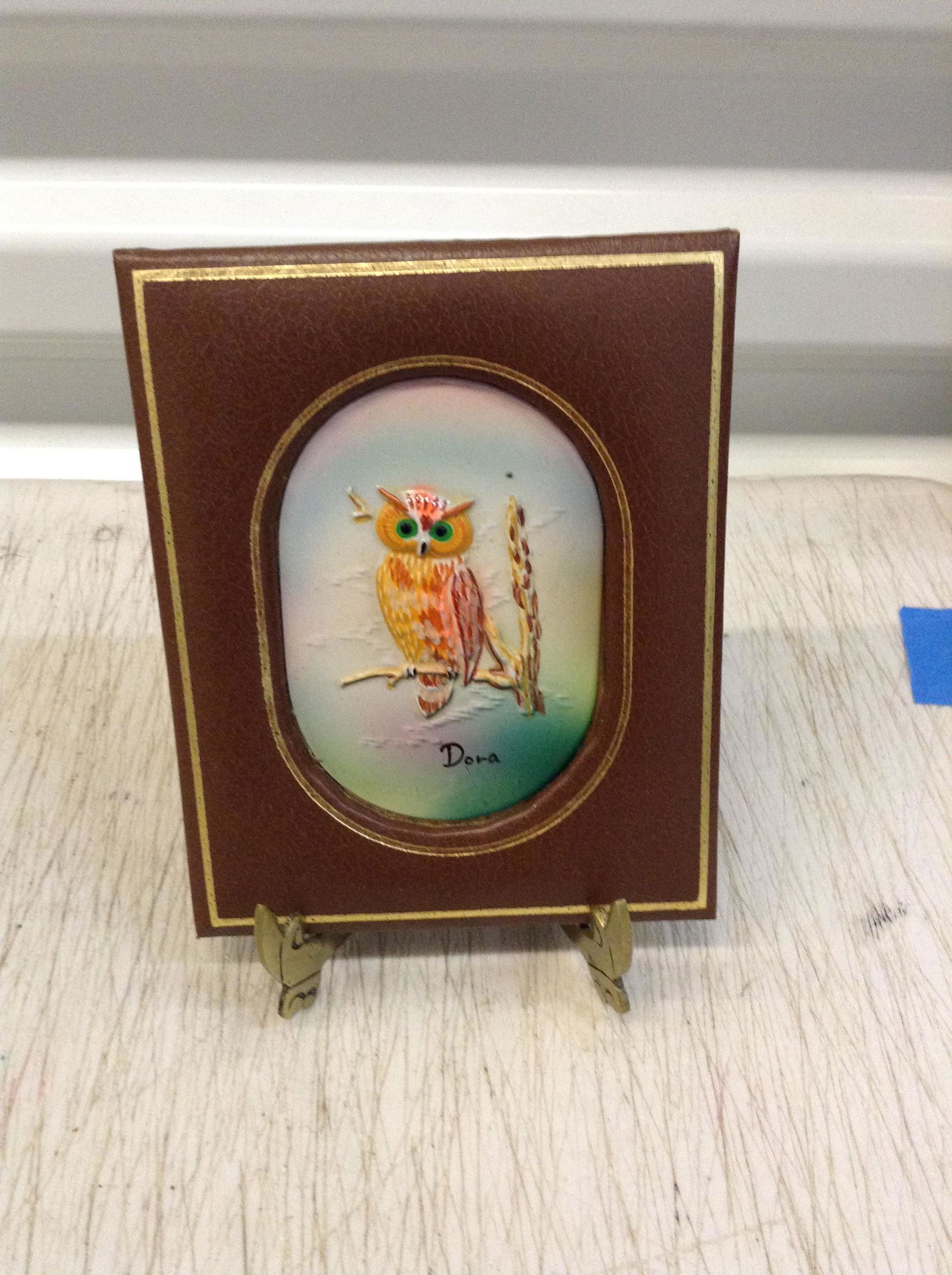 Enameled owl picture by artist Dora (1 of 1)