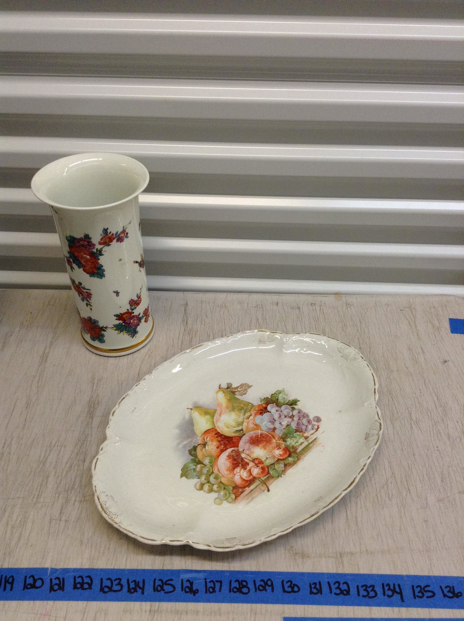 Lenox vase 11" tall and Warwick 1932 Platter: Lenox vase 11" tall and Warwick 1932 Platter