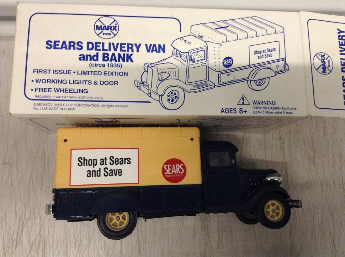 Marx Toy Sears Delivery Van and Bank: Marx Toy Sears Delivery Van and Bank