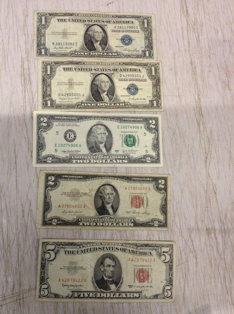 Lot of Silver Certificates and Two Dollar Bills (1 of 1)